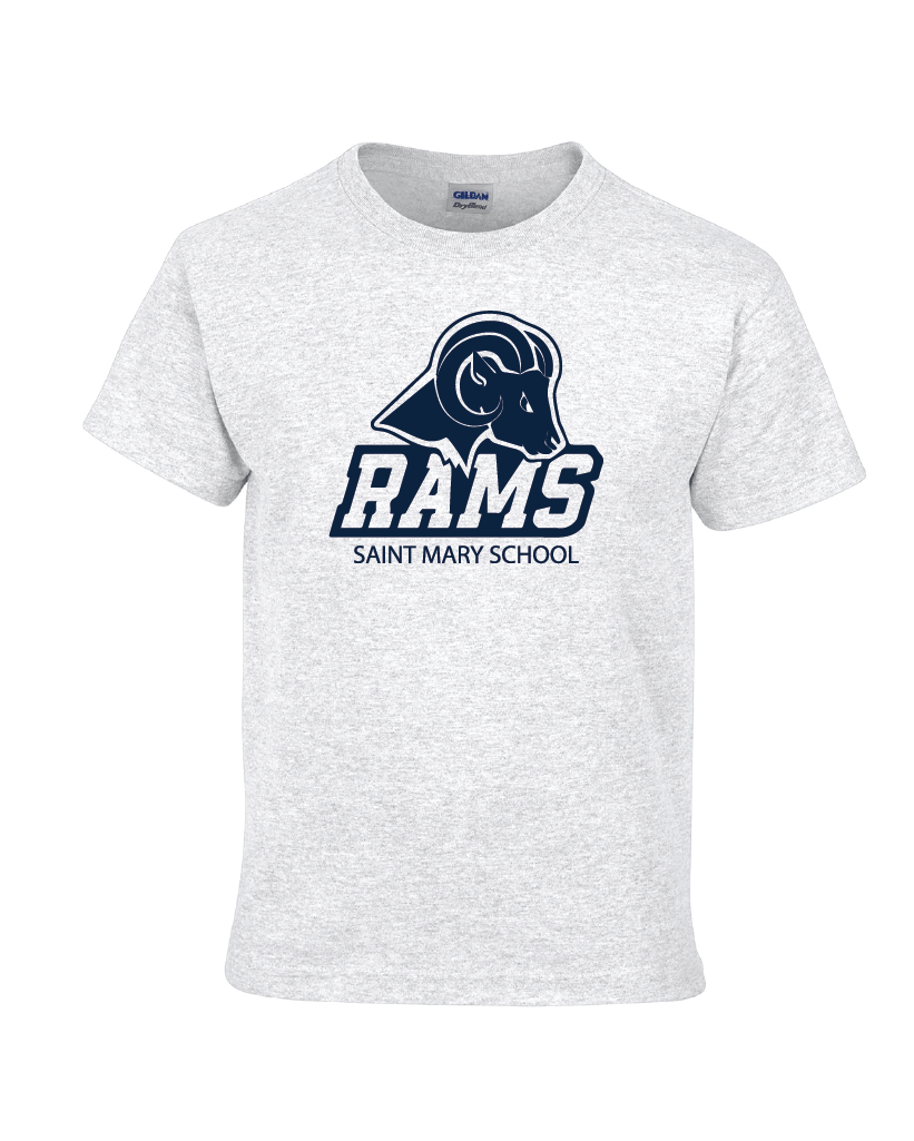 Saint Mary - Rams - T-Shirt - Gray - Puzzle Design and Craft